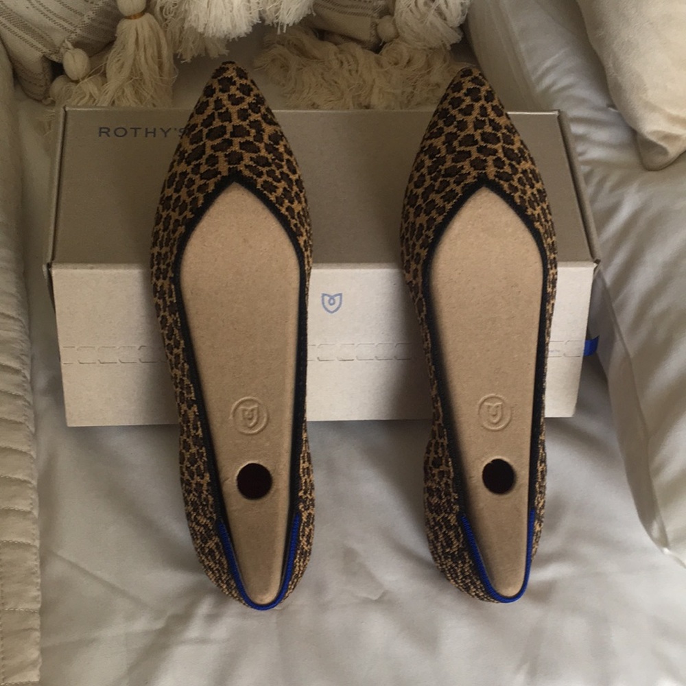 Rothy’s 9 1/2 “Little Cat” Leopard-print Pointed-toe